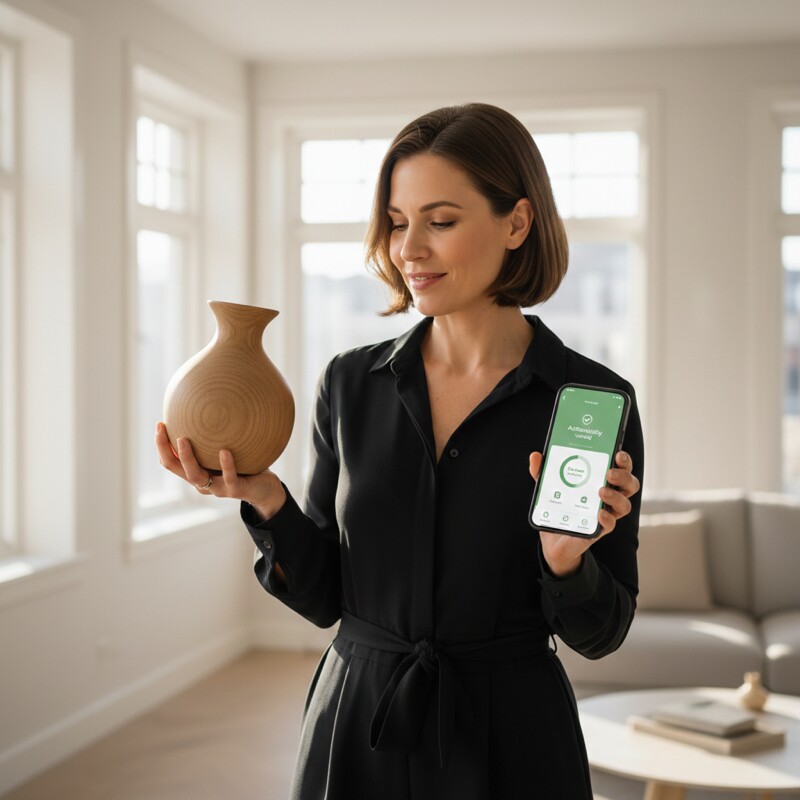 Customer scanning product for sustainability information
